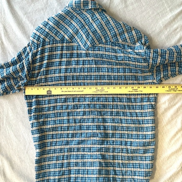 Alaska 1959 Blue and Tan Checkered Men's Shirt - Picture 6 of 6